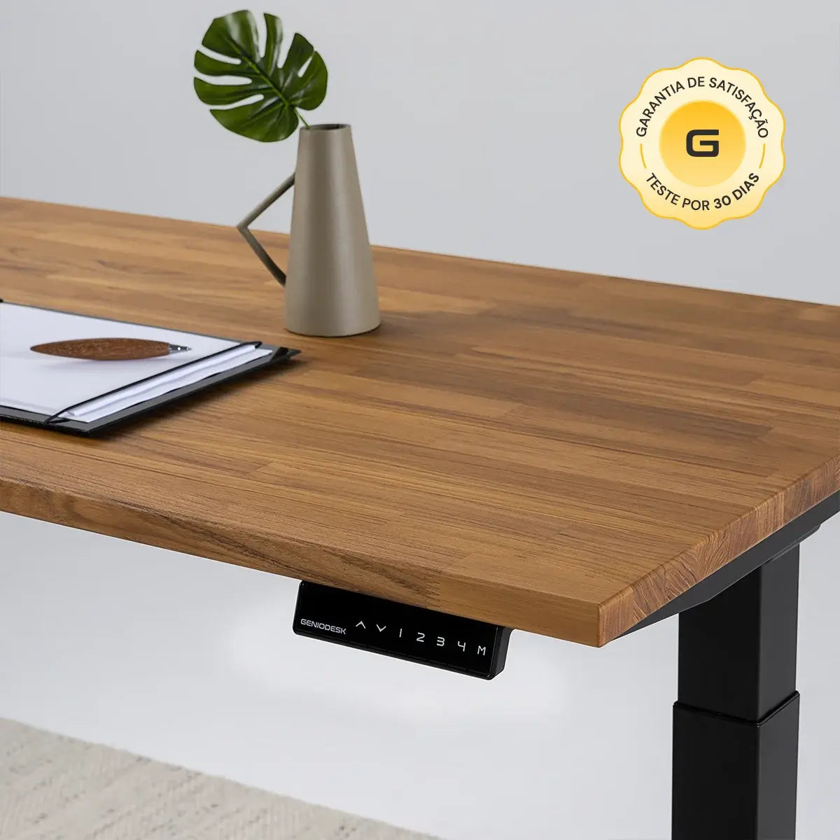 Mesa com Regulagem de Altura GenioDesk ART - Tampo em madeira Teca 2